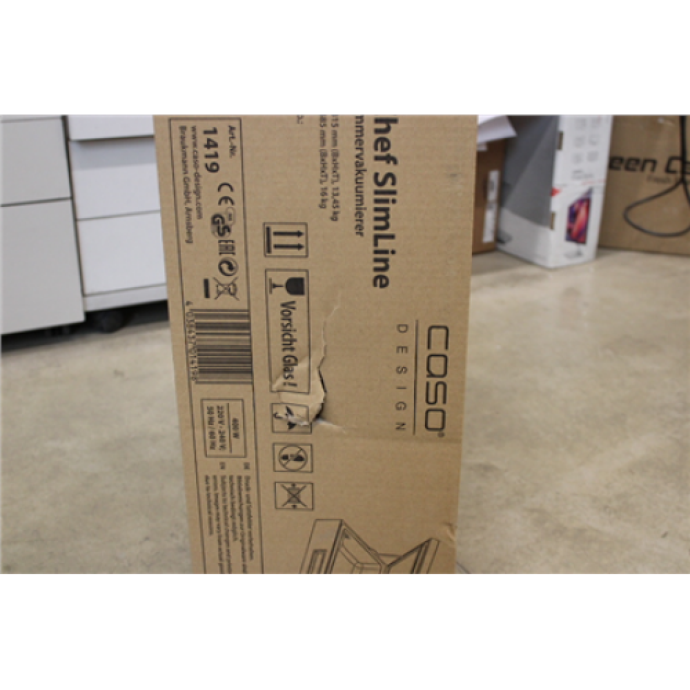 SALE OUT. Caso VacuChef SlimLine Chamber vacuum sealer Caso , VacuChef SlimLine , Chamber Vacuum sealer , Power 400 W , Stainless steel , DAMAGED PACKAGING