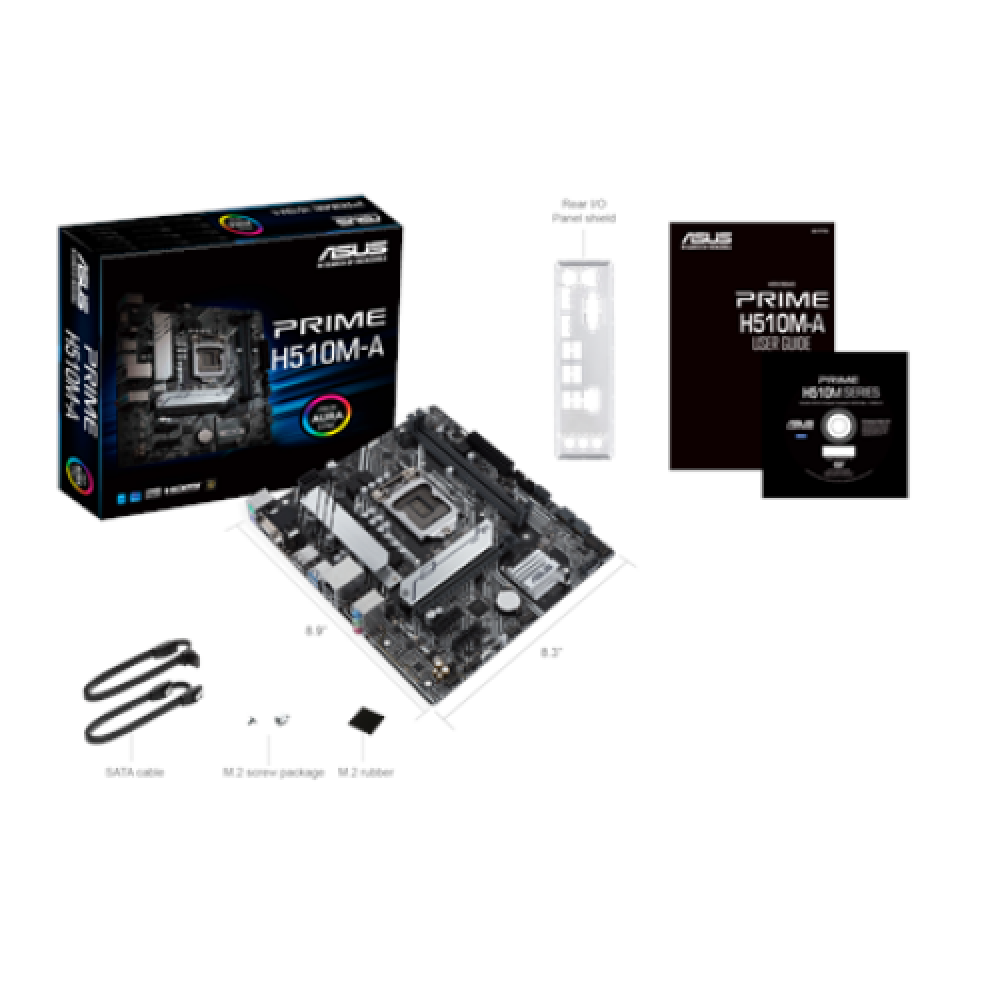 Asus , PRIME H510M-A , Processor family Intel , Processor socket LGA1200 , DDR4 , Memory slots 2 , Supported hard disk drive interfaces M.2, SATA , Number of SATA connectors 4 , Chipset Intel H , mATX