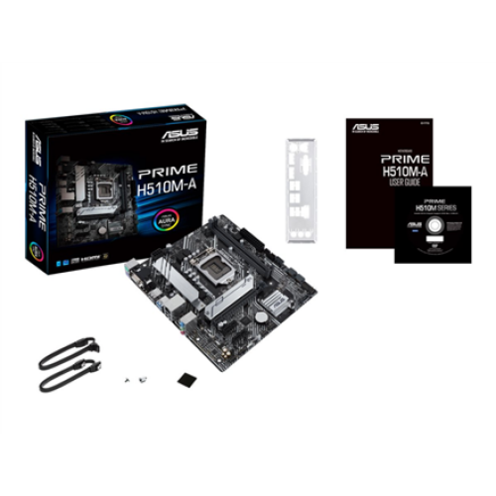 Asus , PRIME H510M-A , Processor family Intel , Processor socket LGA1200 , DDR4 , Memory slots 2 , Supported hard disk drive interfaces M.2, SATA , Number of SATA connectors 4 , Chipset Intel H , mATX