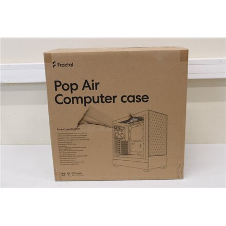 SALE OUT. Fractal Design Pop Air Black TG Clear Tint , Fractal Design , Pop Air , Side window , Black TG Clear Tint , ATX, mATX, Mini ITX , DAMAGED PACKAGING , Power supply included No , ATX