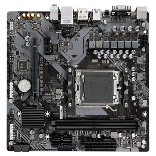 Gigabyte , A620M S2H 1.0 M/B , Processor family AMD , Processor socket AM5 , DDR5 DIMM , Memory slots 2 , Supported hard disk drive interfaces SATA, M.2 , Number of SATA connectors 4 , Chipset AMD A620 , Micro ATX