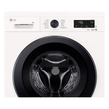 LG , Washing Machine , F2X10S7NWK , Energy efficiency class A , Front loading , Washing capacity 7 kg , 1150 RPM , Depth 44 cm , Width 60 cm , Display , LED , Steam function , Essence White (Glossy) , Wi-Fi