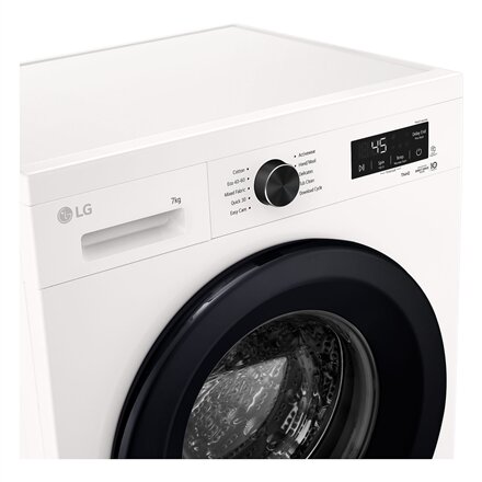 LG , Washing Machine , F2X10S7NWK , Energy efficiency class A , Front loading , Washing capacity 7 kg , 1150 RPM , Depth 44 cm , Width 60 cm , Display , LED , Steam function , Essence White (Glossy) , Wi-Fi