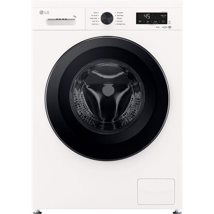 LG , Washing Machine , F2X10S7NWK , Energy efficiency class A , Front loading , Washing capacity 7 kg , 1150 RPM , Depth 44 cm , Width 60 cm , Display , LED , Steam function , Essence White (Glossy) , Wi-Fi