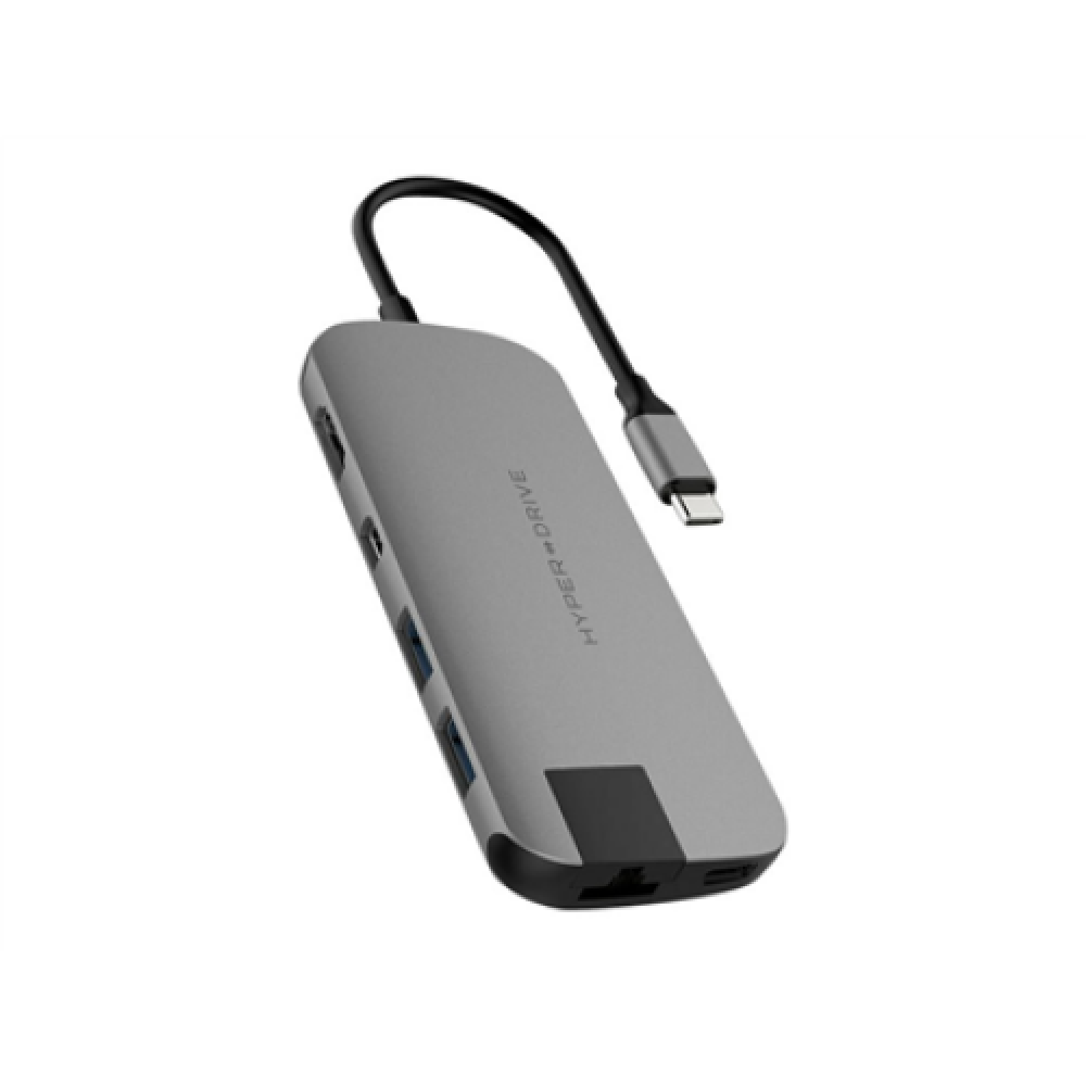 Hyper , HyperDrive Universal USB-C 8-in-1 Hub with HDMI, MiniDP and 60 W PD Power Pass-Thru