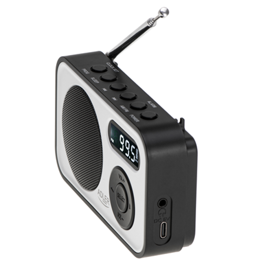 Adler , PLL AM/FM Digital Radio , AD 1906 , Alarm function , White/Black