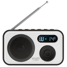 Adler , PLL AM/FM Digital Radio , AD 1906 , Alarm function , White/Black
