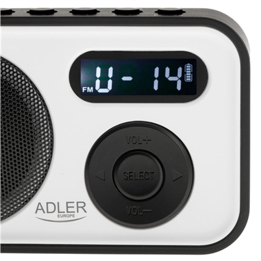 Adler , PLL AM/FM Digital Radio , AD 1906 , Alarm function , White/Black