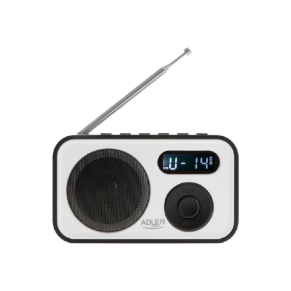 AD 1906 Adler , PLL AM/FM Digital Radio , AD 1906 , Alarm function , White/Black