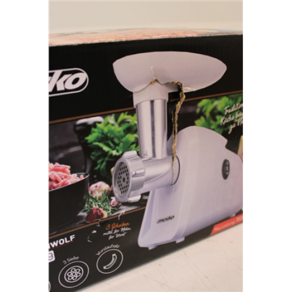 SALE OUT. Mesko MS 4809 Meat mincer, 350 W, White, DAMAGED PACKAGING , Meat mincer , MS 4809 , White , 350 W , Middle size sieve; mince sieve; poppy sieve; plunger; sausage filler , DAMAGED PACKAGING
