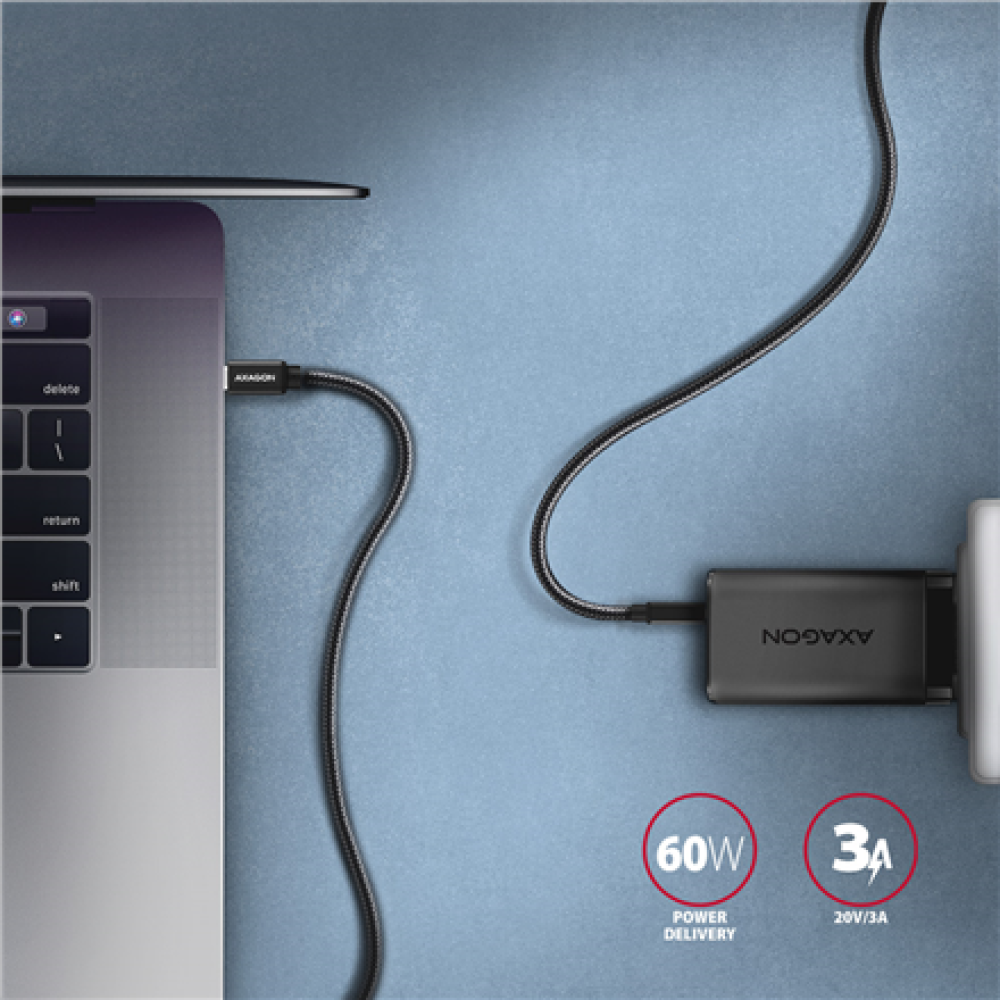 AXAGON Data and charging USB 3.2 Gen 1 cable, 1.5 m , BUCM3-CM15AB , USB Type C - USB Type C