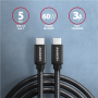 AXAGON Data and charging USB 3.2 Gen 1 cable, 1.5 m , BUCM3-CM15AB , USB Type C - USB Type C