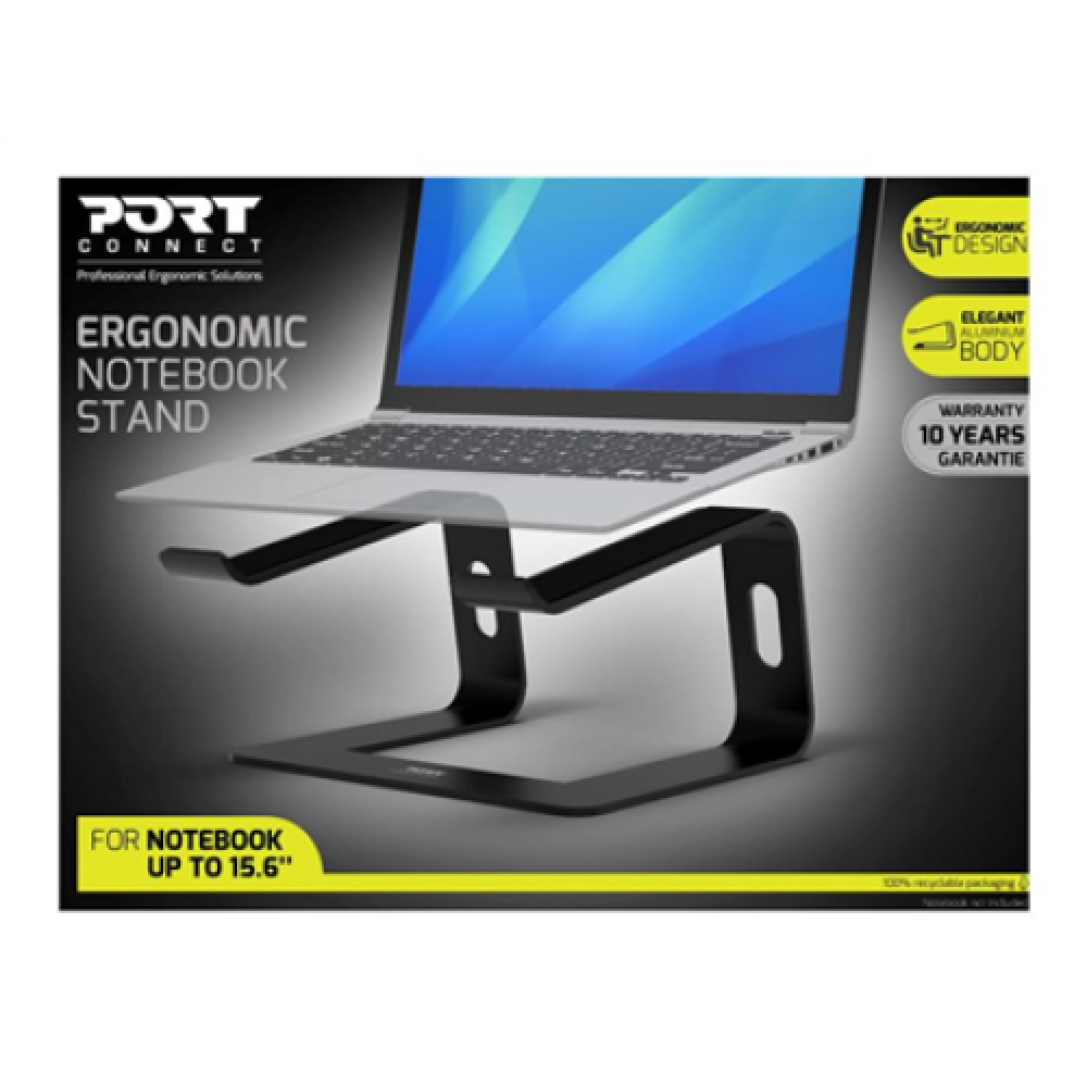 PORT DESIGNS , 901103 , Ergonomic Notebook stand , Notebook Stand , Black , 10-15.6