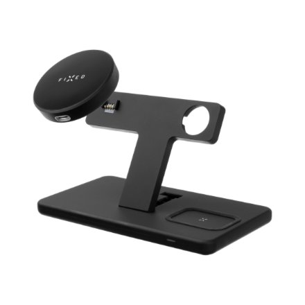 Fixed , MagPowerstation 3-in-1 wireless charging stand with MagSafe mount support , FIXMPOS-BK , Black