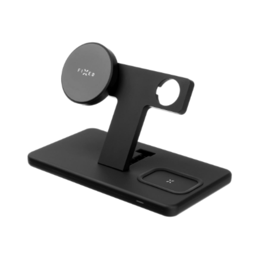 Fixed , MagPowerstation 3-in-1 wireless charging stand with MagSafe mount support , FIXMPOS-BK