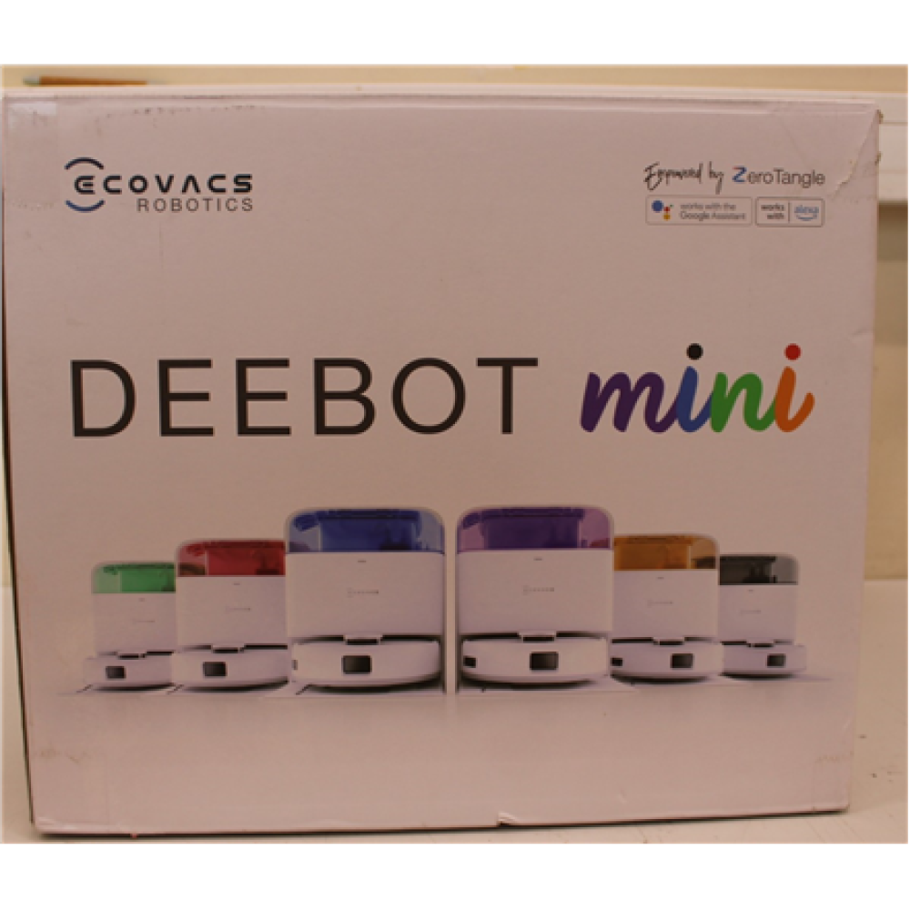 SALE OUT. Ecovacs DEEBOT mini Vacuum cleaner, Robot, Wet&Dry, ZeroTangle Technology, Agile Navigation, White/Blue + Auto-empty station , Ecovacs Robotic Vacuum Cleaner , DEEBOT mini BLUE , Wet&Dry , Li-ion , 3200 mAh , Dust capacity 1.8 L , 8000 P