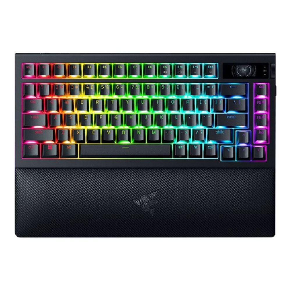 Razer , BlackWidow V4 Pro 75% , Mechanical Gaming Keyboard , 4K Hz Wireless , US , Black , Orange Tactile Switches Gen‑3 , Wireless connection