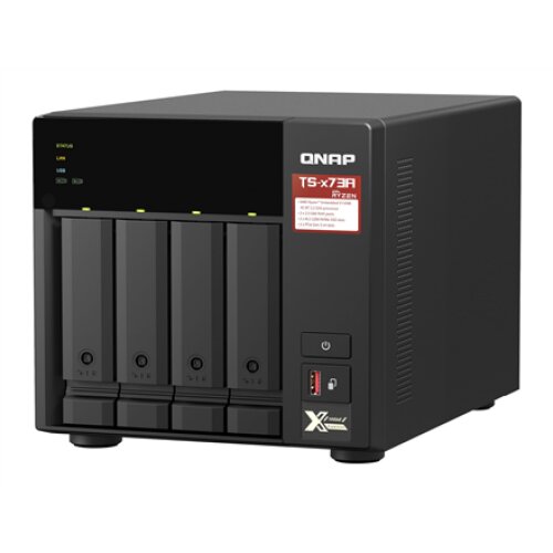 QNAP , 4-Bay QTS and QuTS hero NAS , TS-473A-8G , Up to 4 HDD/SSD Hot-Swap , AMD Ryzen , Ryzen V1500B Quad-Core , Processor frequency 2.2 GHz , 8 GB , DDR4