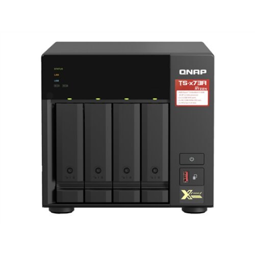 QNAP , 4-Bay QTS and QuTS hero NAS , TS-473A-8G , Up to 4 HDD/SSD Hot-Swap , AMD Ryzen , Ryzen V1500B Quad-Core , Processor frequency 2.2 GHz , 8 GB , DDR4