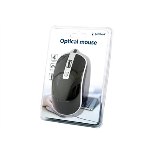 Gembird , Optical USB mouse , MUS-4B-06-BS , Optical mouse , Black/Silver