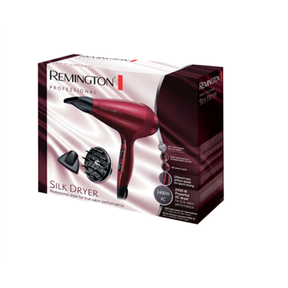 Remington Ionic Hair dryer , AC9096 , 2400 W , Number of temperature settings 3 , Ionic function , Diffuser nozzle , Red