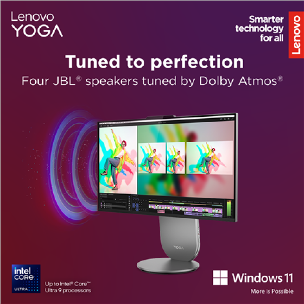 Lenovo Yoga , 27IAH10 , Desktop , AIO , 27 , Inte Core Ultra 7 , 255H , 16 GB , Soldered LPDDR5x , 1000 GB , Intel Arc 140T GPU , English , Windows 11 Home , Warranty 24 month(s)