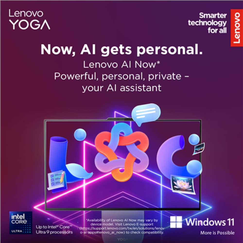 Lenovo Yoga , 27IAH10 , Desktop , AIO , 27 , Inte Core Ultra 7 , 255H , 16 GB , Soldered LPDDR5x , 1000 GB , Intel Arc 140T GPU , English , Windows 11 Home , Warranty 24 month(s)