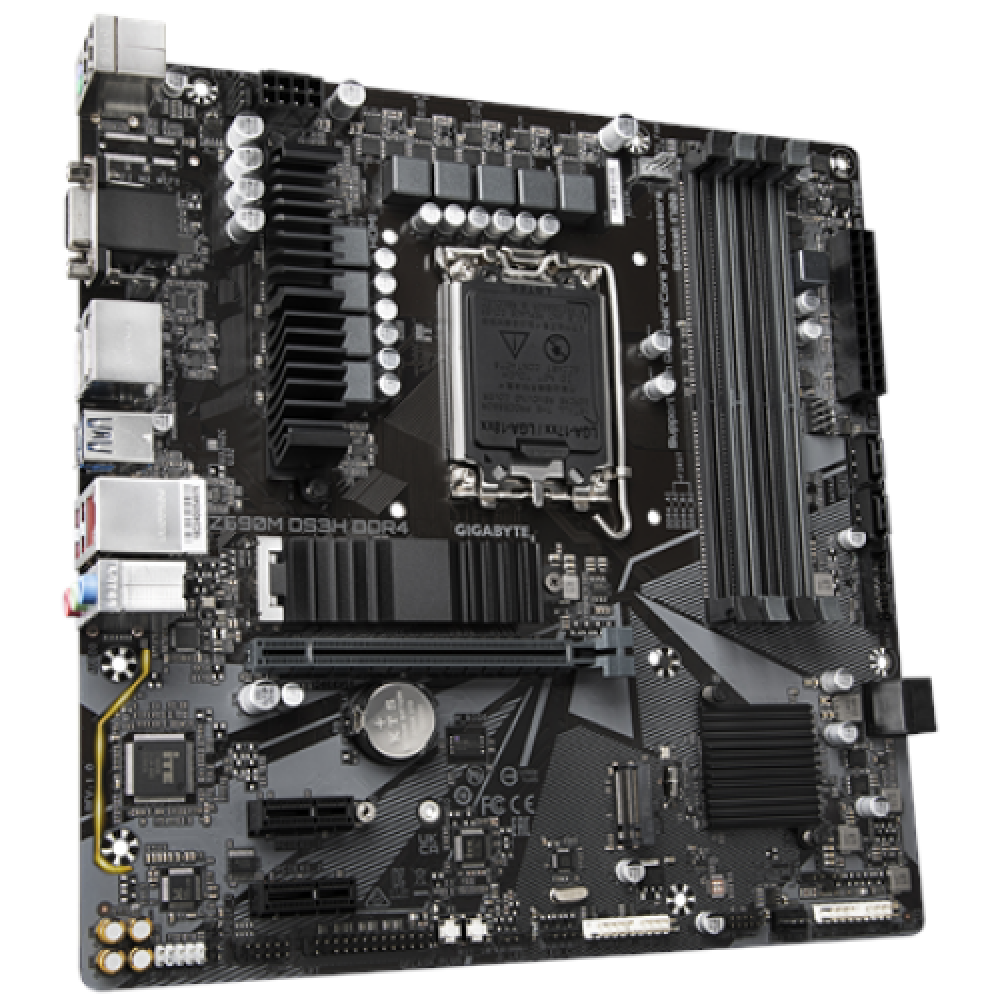 Gigabyte Z690M DS3H DDR4 Processor family Intel, Processor socket LGA1700, DDR4 DIMM, Memory slots 4, Supported hard disk drive interfaces SATA, M.2, Number of SATA connectors 4, Chipset Intel Z690 Express, Micro ATX
