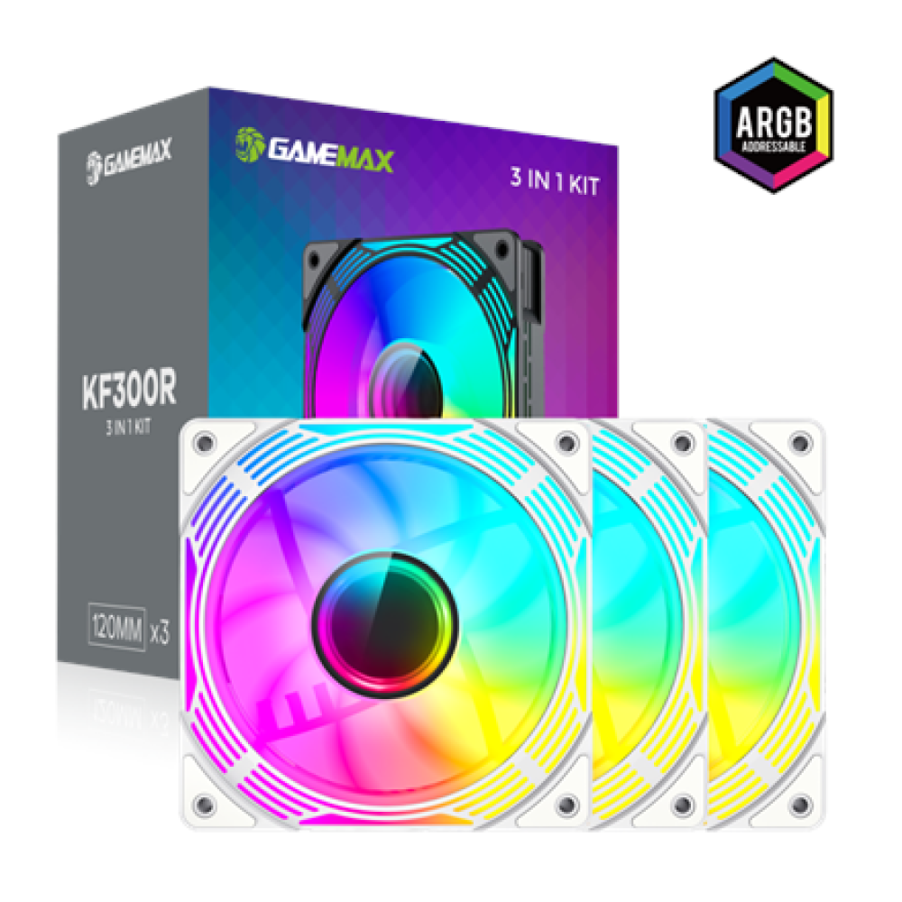 Gamemax Case Fan , KF300R WH , White