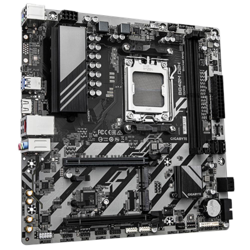 Gigabyte B840M D2H , Processor family AMD , Processor socket AM5 , DDR5 , Supported hard disk drive interfaces SATA, M.2 , Number of SATA connectors 4