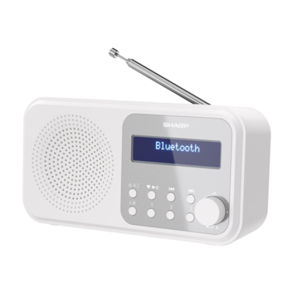 Sharp DR-P420(WH) Tokyo Portable Digital Radio, FM/DAB/DAB+, Bluetooth 5.0, USB or Battery Powered, Snowy White , Sharp , Tokyo Portable Digital Radio , DR-P420(WH) , White , USB port , Bluetooth , FM radio , Headphone out
