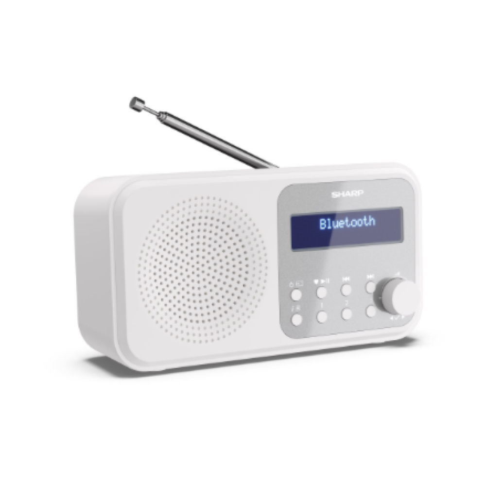 Sharp DR-P420(WH) Tokyo Portable Digital Radio, FM/DAB/DAB+, Bluetooth 5.0, USB or Battery Powered, Snowy White , Sharp , Tokyo Portable Digital Radio , DR-P420(WH) , Bluetooth , White