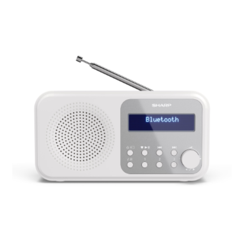 Sharp DR-P420(WH) Tokyo Portable Digital Radio, FM/DAB/DAB+, Bluetooth 5.0, USB or Battery Powered, Snowy White , Sharp , Tokyo Portable Digital Radio , DR-P420(WH) , Bluetooth , White