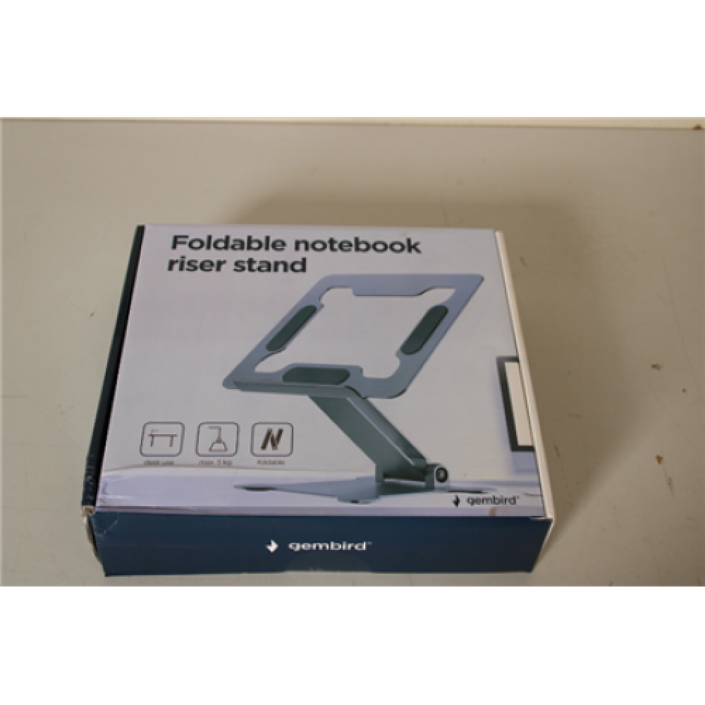SALE OUT. Gembird NBS-D1-03 foldable notebook riser stand, silver, DAMAGED PACKAGING , Gembird , DAMAGED PACKAGING