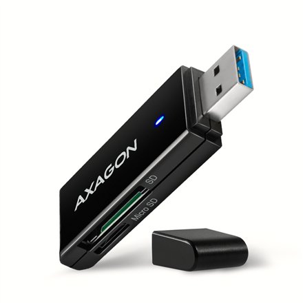 AXAGON Slim super-speed USB 3.2 Gen 1 card reader with a direct USB-A connector , CRE-S2N
