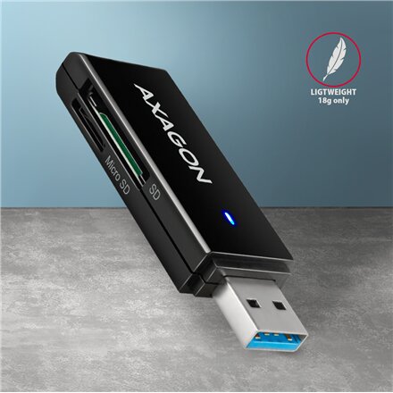 AXAGON Slim super-speed USB 3.2 Gen 1 card reader with a direct USB-A connector , CRE-S2N