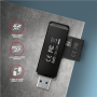 AXAGON Slim super-speed USB 3.2 Gen 1 card reader with a direct USB-A connector , CRE-S2N