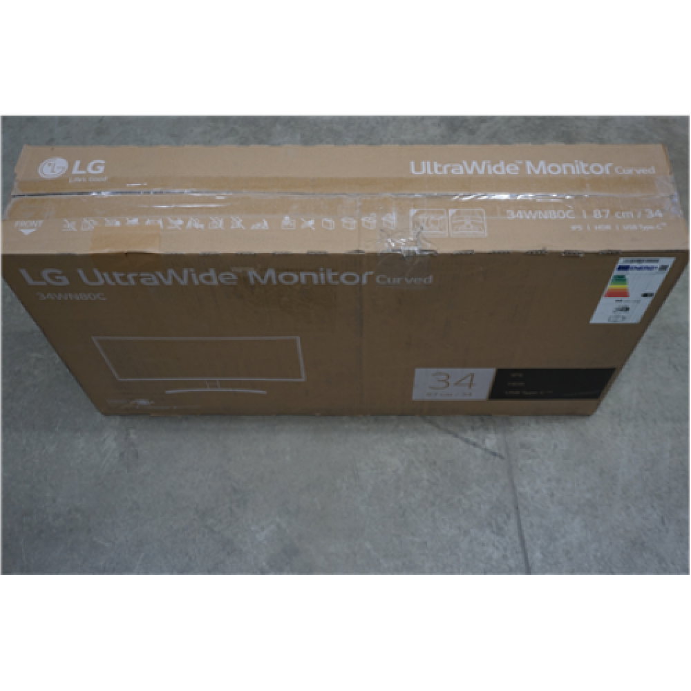 SALE OUT. LG 34WN80C-B 34“ UltraWide Curved Monitor 3440x1440/300cd/m2/5ms/21:9/ HDMI USB Type C Display Port LG 34WN80C-B 34 , IPS, UltraWide WQHD, 3440 x 1440, 21:9, 5 ms, 300 cd/m², Black, DAMAGED PACKAGING, 60 Hz, HDMI ports quantity 2
