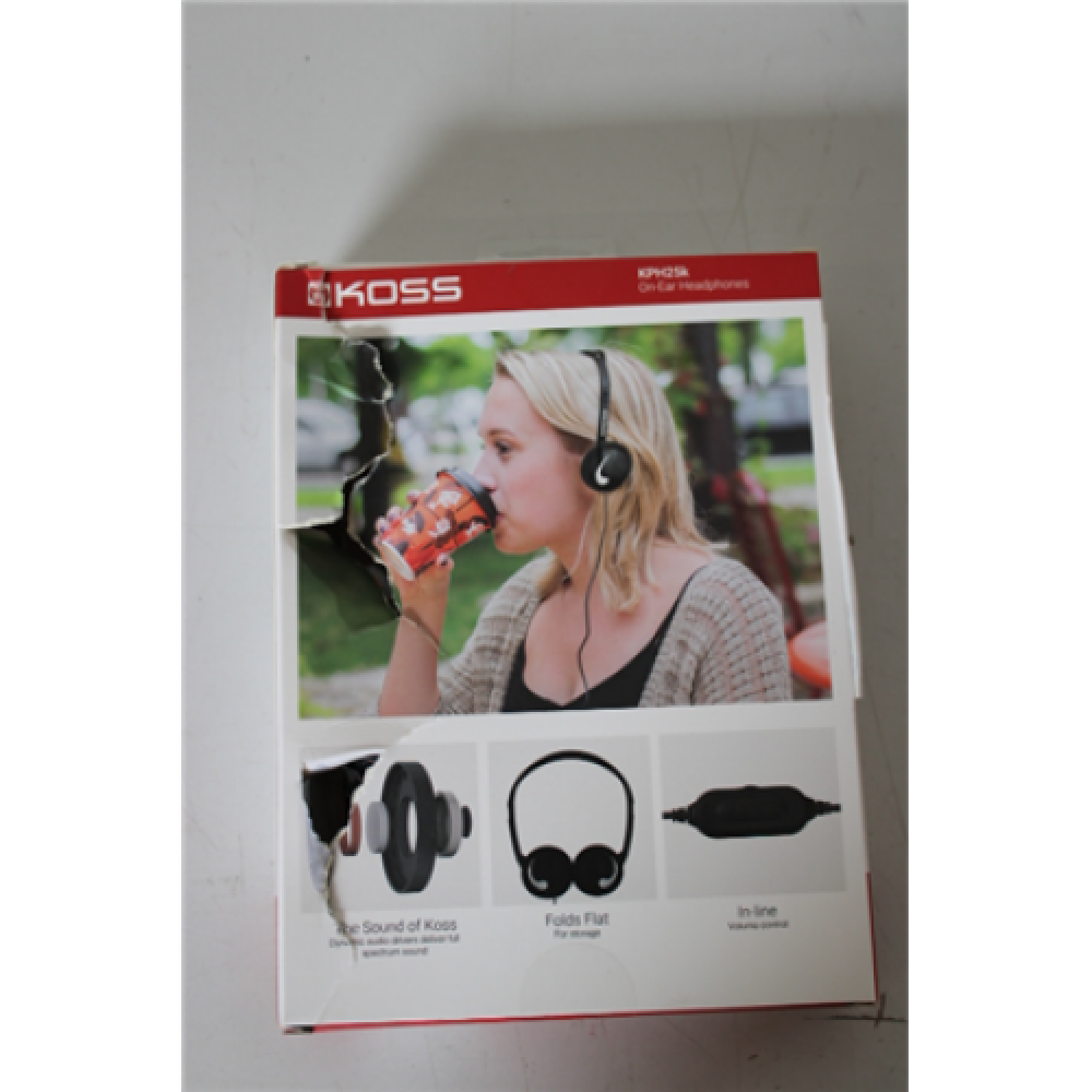SALE OUT. Koss KPH25 Headphones, On-Ear, Wired, Black, , Koss Headphones , KPH25k , Wired , On-Ear , DAMAGED PACKAGING , Black