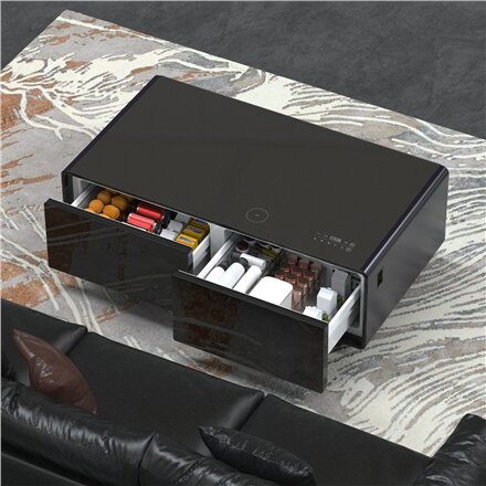 Caso , Lounge-Table with cooling compartments, sound bar and charging option , Sound and Cool , Energy efficiency class F , Free standing , Black