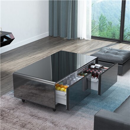 Caso , Lounge-Table with cooling compartments, sound bar and charging option , Sound and Cool , Energy efficiency class F , Free standing , Black
