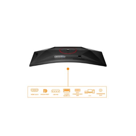 AOC , CU34G4CA , 34 , Fast VA , WQHD , 21:9 , 180 Hz , 1 ms , 3440 x 1440 pixels , 450 cd/m² , HDMI ports quantity 2 , Black