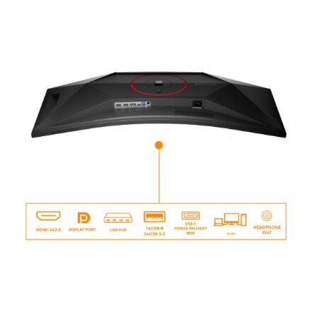 AOC , CU34G4CA , 34 , Fast VA , WQHD , 21:9 , 180 Hz , 1 ms , 3440 x 1440 pixels , 450 cd/m² , HDMI ports quantity 2 , Black