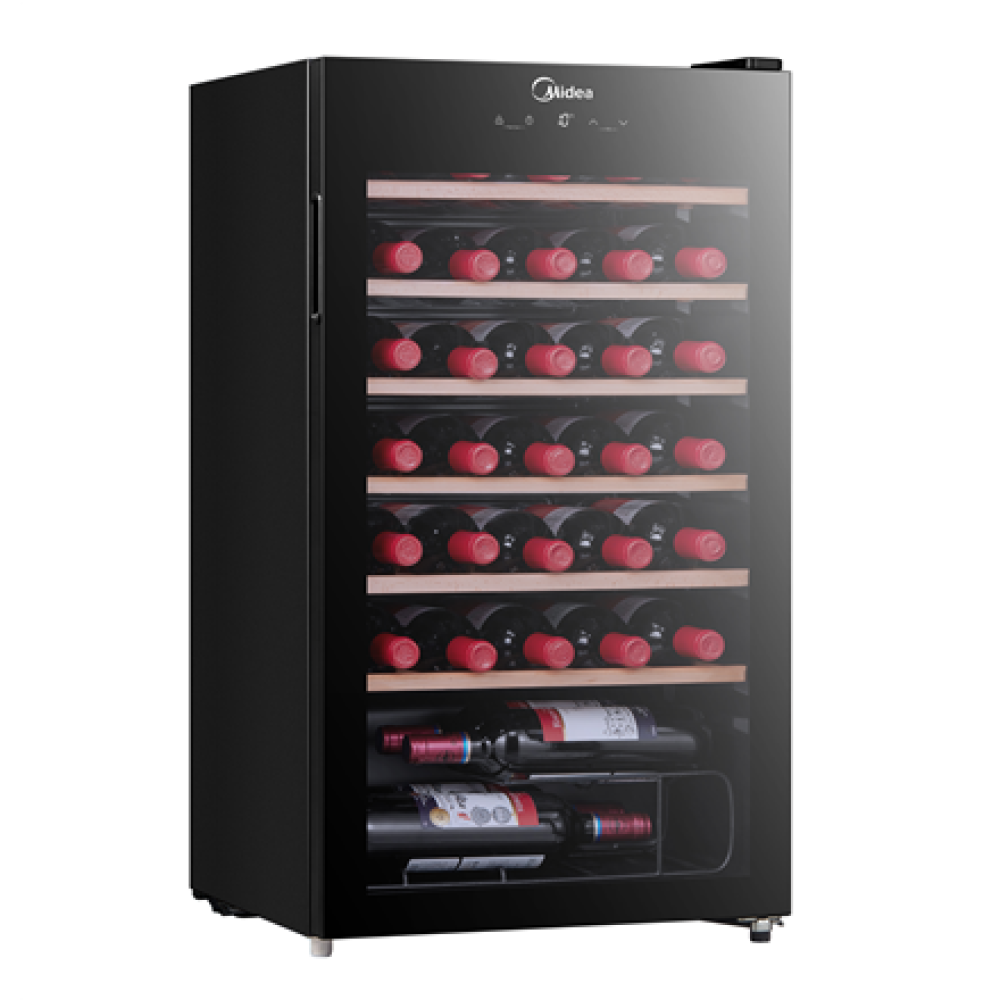 Midea Wine Cooler , MDRW150FGG22W , Energy efficiency class Class G , Free standing , Bottles capacity 34 , Black