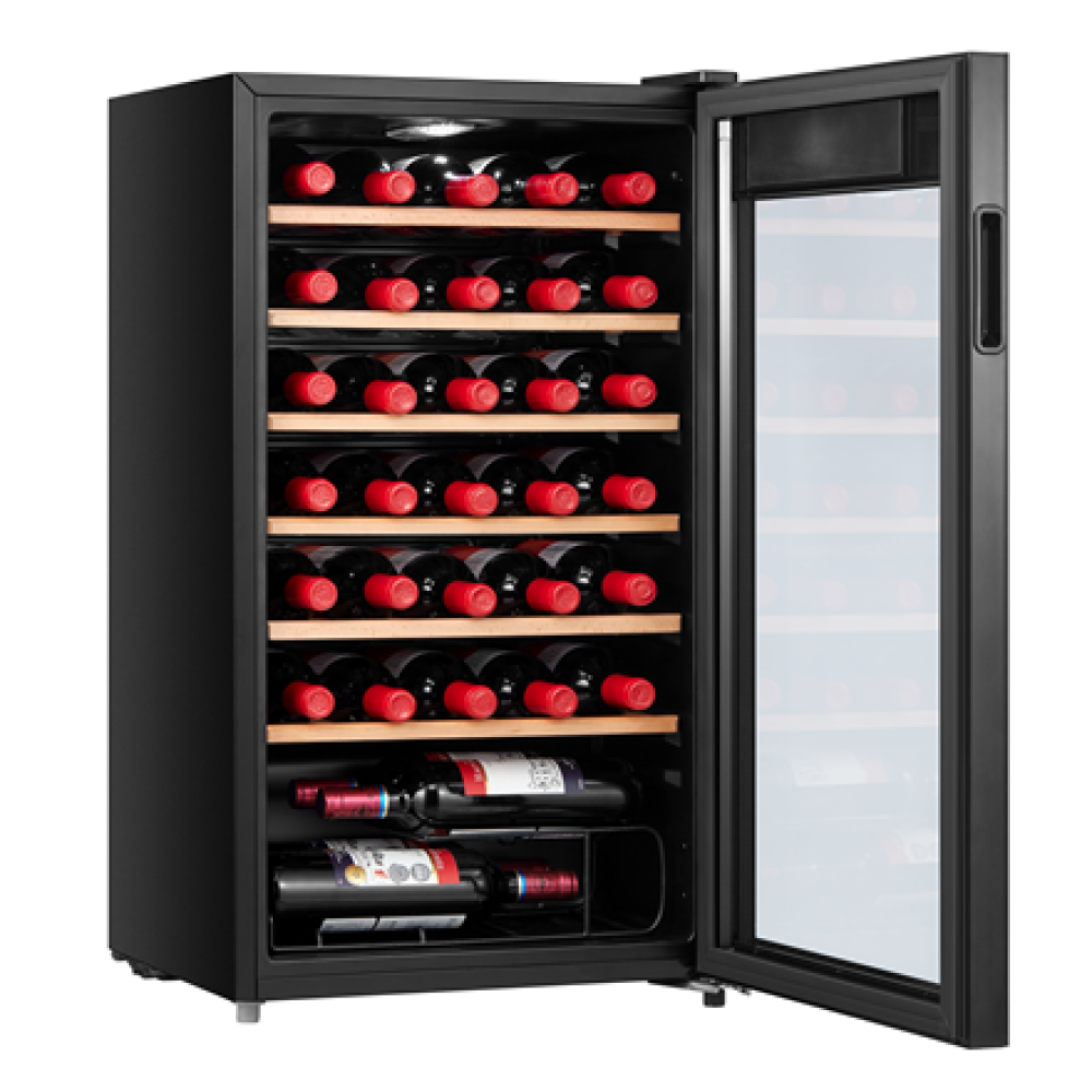 Midea Wine Cooler , MDRW150FGG22W , Energy efficiency class Class G , Free standing , Bottles capacity 34 , Black
