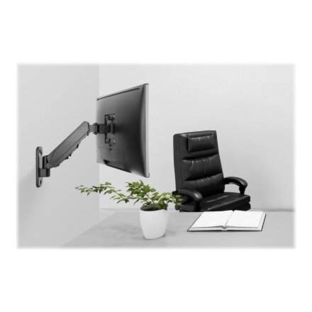 Digitus Wall mount , DA-90396 , Adjustable Height, Rotate, Tilt , 17-32 , Maximum weight (capacity) 8 kg , Black