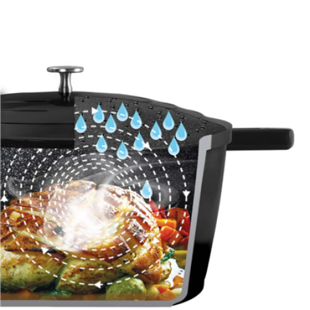 Stoneline Roaster 2.6 L 20 cm Black Lid included