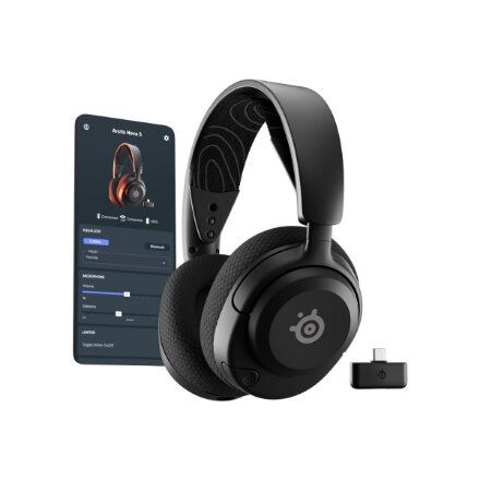 SteelSeries , Gaming Headset , Arctis Nova 5 , Bluetooth , Over-ear , Microphone , Noise canceling , Wireless , Black