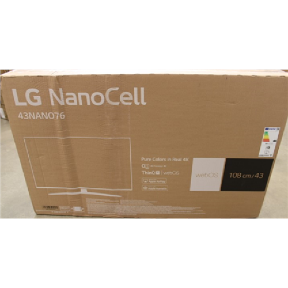 LG , 43NANO763QA , 43 (109 cm) , Smart TV , WebOS , 4K HDR NanoCell , DAMAGED PACKAGING