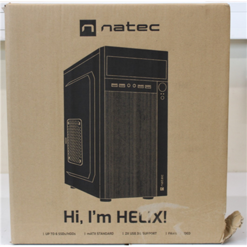SALE OUT. , Natec , PC Case , Helix Matx , Black , Mini Tower , DAMAGED PACKAGING, DENTED ITEM BODY